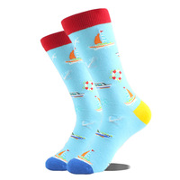 Nouveauté Unisex Paquet de conception de logo personnalisé rapidement bas quantité minimale de commande Hommes Femmes Mode Drôle Jacquard Imprimé Coloré Crew Tube Chaussettes