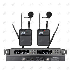 Sistema de Micrófono Inalámbrico UHF Profesional de Doble Canal EIF HD-1000, Micrófono de Mano y de Solapa, Conector XLR Metálico, Cancelación de Ruido - Product Image 3