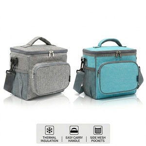 Custom Insulated <b>Cooler</b> Lunch Bag For Men Women Large Capacity Thermal Tote Bag Side Mesh Pockets Shoulder Strap Keep Fresh Food - Product Image 1