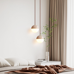 Lampada a Sospensione LED Moderna Piccola, Mini Lampadario a Sospensione per Camera da Letto, Bancone Bar, Caffetteria, Ristorante, in Pietra Travertino <span class=keywords><strong>Gialla</strong></span> - Product Image 4