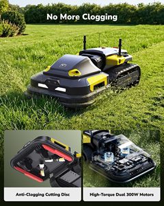 เครื่องตัดหญ้าอัตโนมัติแบบตีนตะขาบ Lawn Mower Pro, โครงตัวเครื่องเหล็กทั้งหมดพร้อมแผ่นกันลื่น, ทำงานได้ดีบนพื้นที่เป็นโคลน หิน และขรุขระ - Product Image 5
