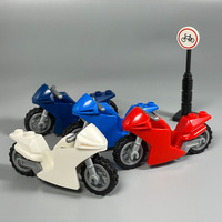 Jouet de construction à petites particules MOC, casque de moto de course, pare-brise, pour la conduite, les séances photo, jouet promotionnel DIY