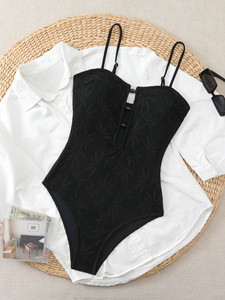Q1880-2026 Maillot <span class=keywords><strong>de</strong></span> <span class=keywords><strong>bain</strong></span> une pièce pour femme en mousseline <span class=keywords><strong>de</strong></span> soie, imprimé bohème, ajouré et dos nu, style bikini, été - Product Image 6