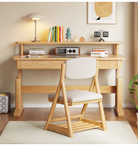 Silla de mesa de escritura plegable de madera maciza para niños, para el hogar, dormitorio, sala de estar, uso en la escuela primaria, escritorio de estudio para niños - Product Image 3