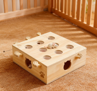 Jouet Whack-a-Mole pour chat : Casse-tête interactif en bois adapté aux animaux de compagnie - Jouet souris viral pour chats, sensation Internet