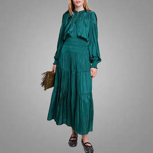 Nuovo Design masterovel Maxi abito elastico in vita con colletto in pizzo abiti casual bellissimi abiti a maniche lunghe <span class=keywords><strong>Online</strong></span> - Product Image 2