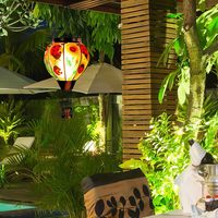 Flamme vacillante ballon à air chaud lumière de jardin solaire LED lanterne suspendue