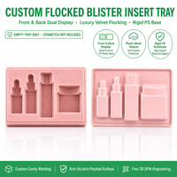 Plateau en blister PS coloré sur mesure pour ensembles de flacons de soins de la peau, insert de boîte cadeau cosmétique, emballage thermoformé OEM