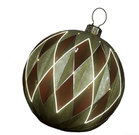 Boule de Noël en forme de diamant avec 7 lumières et 3 bandes lumineuses (bandes lumineuses de 3 mm de large, transformateur non inclus)