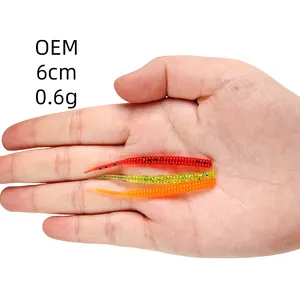 Howell Pin Tail Soft Swim Bait 60mm 0.6g flash luminous Worm lure soft pvc fishing wobbler bait