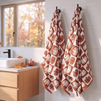 Serviettes de bain en coton imprimées citrouille d'automne, douces et à séchage rapide, pour la salle de bain, la piscine, décoration d'automne, cadeau de Thanksgiving