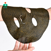 Base de masque facial personnalisée en tissu or ambre, en viscose et fibre de polyimide non tissée, pour soins de la peau OEM ODM