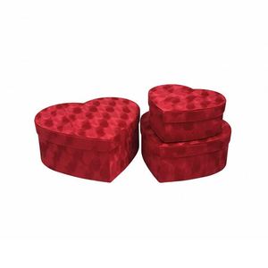 Boîte cadeau de luxe en velours en forme de cœur, 3 pièces/ensemble, boîte d'emballage pour fleurs pour la Saint-Valentin - Product Image 5