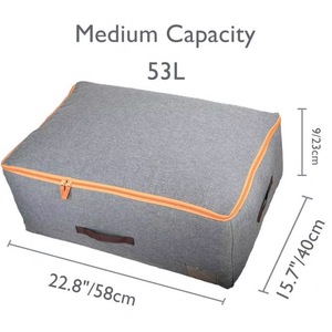 Échantillon gratuit : Sacs de rangement sous lit, sac de rangement pour couette 53L avec fermetures éclair, grands sacs de rangement pour vêtements, literie, couettes, couvertures - Product Image 3