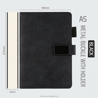 Carnet de notes A5 en cuir PU magnétique, personnalisable pour entreprises, avec pages intérieures épaissies, vente en gros