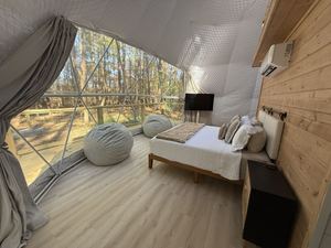 Dôme géodésique de luxe en PVC pour glamping, étanche, avec salle de bain, pour hôtels et resorts en plein air, tailles OEM usine <span class=keywords><strong>3M</strong></span> <span class=keywords><strong>5M</strong></span> 8M 12M 15M 20M - Product Image 6