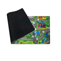 Alfombrilla de Ratón de Goma Resistente al Agua con Diseño Personalizado de Anime, Carreteras, Tráfico, Vida Urbana, Educativa, Grande, Verde, Varias Opciones de Tamaño
