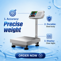 Balance de table électronique LCD/LED 60 kg/100 kg, plateforme en acier inoxydable, OEM