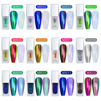 Nouveautés Poudre liquide scintillante irisée 6 couleurs Effet miroir chromé Vernis à ongles Effet métallique magique Vernis gel