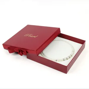 蝴蝶结圆珍珠项链包装盒珍珠项链礼品盒母亲节给妈妈礼物
