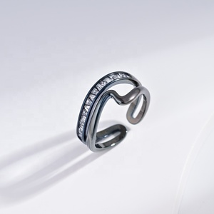 custom plata 925 <b>sterling</b> <b>silver</b> Gothic <b>adjustable</b> fashion <b>ring</b> 2026 black zircon gold plated hip hop star girls finger <b>rings</b> - Product Image 3