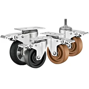 3 "4" 5 "Tpr/Hoge Temp. /Rubber Trolley Caster Industriële Wielen Anti-Roest Wielen Roestvrij Staal Caster Wielen