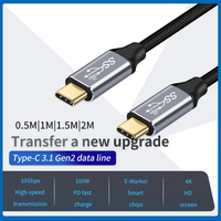 Kabel Pengisian Daya Cepat 100W USB C ke Tipe C, Kabel Data Transmisi Audio untuk Laptop dan Ponsel dengan Layar 4K