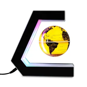 Rotierende Hot Sale Kunststoff Schnee Floating Globe Magnets chwebebahn mit LED-Licht für Dekoration Study Tool