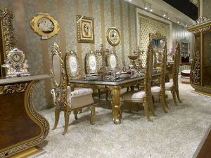 Deluxe מעולה חדש דגם איטלקי סגנון עץ גילוף מלבני רויאל ארמון אוכל שולחן - Product Image 2