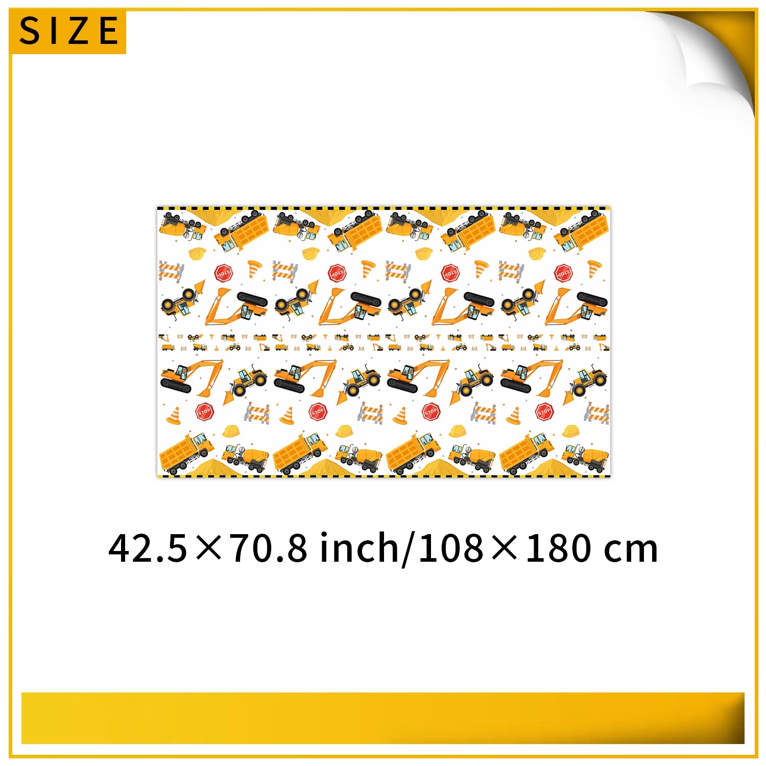 Jaune-1 pièce nappe 108*180cm