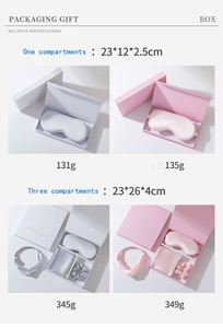 3Pcs Luxury Silk Set Comfortable Soft <b>Eye</b> <b>Mask</b> Pillowcase Headband Blackout Sleep Box for Airplane Travel Rest Gift - Product Image 3