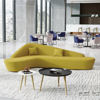 Unregelmäßiges Gebogenes L-förmiges Modulares Stoffsofa, Frei Kombinierbares Lounge-Set, Großhandel Maßanfertigung OEM für Hotel-Lobby Gewerbe