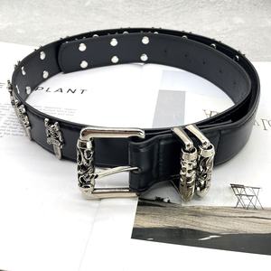 Designerriemen voor vrouwen, hoge kwaliteit luxe CH heren jeans riem van PU leer, Y2K handgemaakt, cross strap, punk, 3,8 cm roze gesp - Product Image 4