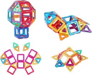 بيع بالجملة بلاستيك ABS معكرون جذع 3d لبنات بناء لعبة تعليمية مغناطيس مجموعة بلاط مغناطيسي للأطفال الصغار أولاد بنات