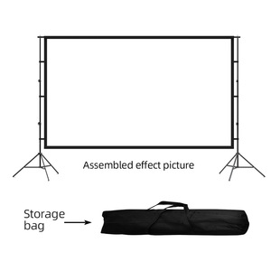 YJMOYE 120 Inch Portable Projection <b>Screen</b> 4K Full HD 16:9 Ratio Indoor Outdoor Use with Dual <b>Stand</b> - Product Image 4