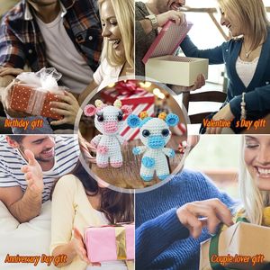 Accessoires <span class=keywords><strong>de</strong></span> crochet, kit <span class=keywords><strong>de</strong></span> crochet <span class=keywords><strong>pour</strong></span> débutants, jouets en peluche en forme <span class=keywords><strong>de</strong></span> vache, kits d'artisanat <span class=keywords><strong>de</strong></span> crochet amusants à faire soi-même <span class=keywords><strong>pour</strong></span> enfants et adultes - Product Image 4