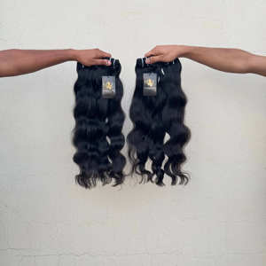 Paquetes de cabello ondulado sin procesar de templo indio, paquete de tejido de cabello humano, paquetes de ondas corporales con cierre - Product Image 2