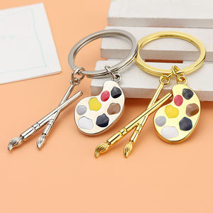 Nueva paleta de moda llavero herramientas de pintura cepillo llavero coche llavero mujer niño arte curso pintor regalo llavero joyería - Product Image 5