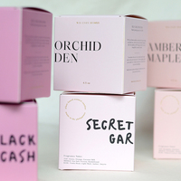 Boîte cadeau rigide en carton de luxe écologique personnalisée pour bougies, avec gaufrage à chaud or et pelliculage mat, recyclée