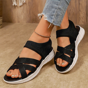2026 hot selling <b>summer</b> fashion casual <b>flat</b> sandals and plus size sandals for women wholesale - Product Image 2