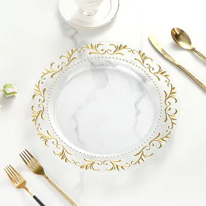 Прозрачная пластиковая зарядная тарелка для свадебного обеденного стола