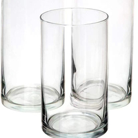 Vases cylindriques en verre, ensemble de 3 centres de table décoratifs pour la maison ou le mariage par Royal import