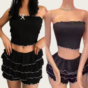 Viviblook เครื่องแต่งกายแฟชั่นเซ็กซี่ของผู้หญิงชุดสองชิ้นไม่มีสายรัดแฟชั่นใหม่สำหรับฤดูร้อนของ Z321ST02 - Product Image 1