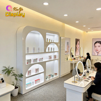 Vitrine d'exposition personnalisée, éclairée par LED, écologique et durable, pour les centres commerciaux de luxe, les magasins de cosmétiques - Haute qualité pour la vente au détail