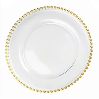 Assiettes rondes en verre Assiettes à dîner transparentes Assiettes en verre Plats de service en gros pour la cuisine à domicile