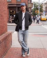 Blouson Bomber Léger Homme Coupe-Vent Décontracté Zippé Printemps Automne Streetwear avec Poches Vente en Gros OEM en Vrac