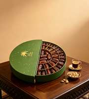 Boîte de dattes en chocolat en forme de demi-lune, vente en gros d'usine, boîtes à fruits secs, emballage cadeau vert personnalisé pour snacks, avec tiroir