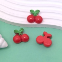 Dekorasi Seni Buah Resin Kawaii Baru 3D Aksesoris Gantungan Resin Stroberi Ceri
