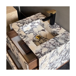 Mueble de Baño Rectangular Personalizado con Lavabo Funcional de Mármol Viola - Product Image 2
