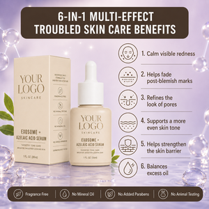 Suero para Piel Sensible de Marca Privada, Reduce la Irritación, Suaviza, Ilumina, Repara la Textura de la Piel, Suero con Exosomas y Ácido Azelaico - Product Image 5